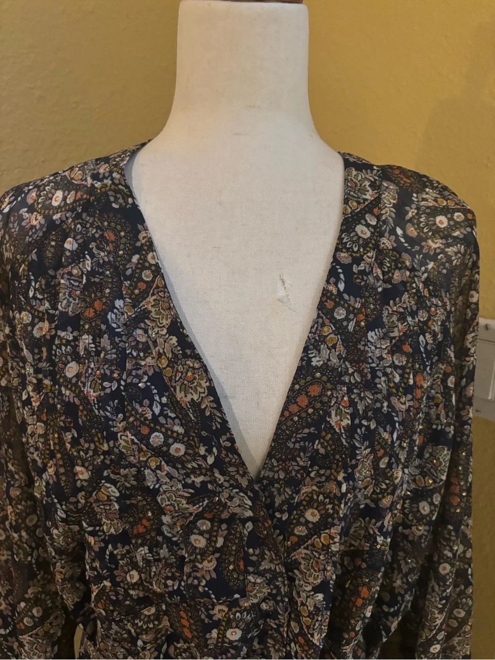 NATURAL LIFE Navy Paisley Tie-Waist Maxi Dress. Large. NWT. - Picture 2 of 10